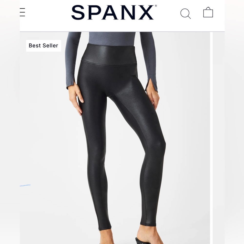Spanx faux leather leggings. Size S.